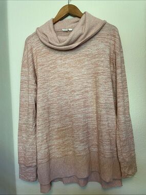 GAP Pink Marled Cowl Neck Sweater